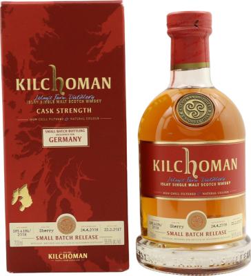 Kilchoman Germany Small Batch Release Sherry Cask 185 & 186/2008 56.6% 700ml