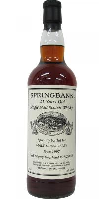 Springbank 1997 Private Bottling Fresh Sherry Hogshead 97/288-10 Malt House Islay 57.5% 700ml