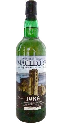 Macleod's 1986 IM Vintage Rare Single Island Malt Bourbon Cask #1484 46% 700ml