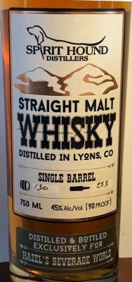 Spirit Hound Straight Malt Whisky Single Barrel 130 Hazel's Beverage World 45% 750ml
