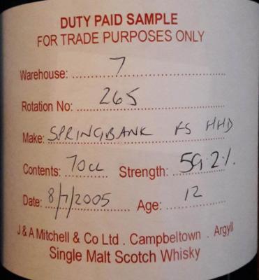 Springbank 2005 59.2% 700ml