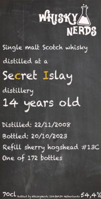 Secret Islay 2008 WN Refill Sherry Hogshead 54.4% 700ml