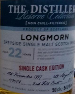 Longmorn 1997 Single Cask Edition 2nd fill butt 159502 54.6% 500ml