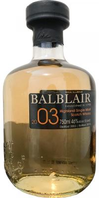 Balblair 2003 Ex-Bourbon 46% 750ml