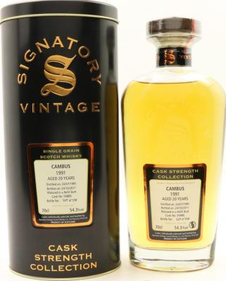 Cambus 1991 SV Cask Strength Collection Refill Butt #55885 54.3% 700ml