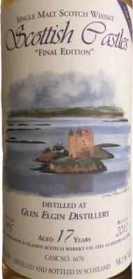 Glen Elgin 1995 JW Scottish Castles Final Edition 17yo #1670 58.1% 700ml