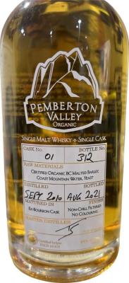 Pemberton Valley 2010 Single Malt & Single Cask Ex bourbon 44% 750ml
