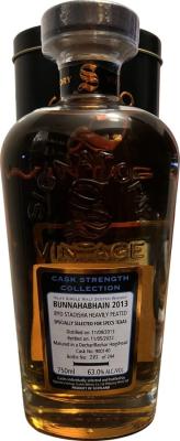 Bunnahabhain 2013 SV Cask Strength Collection Dechar Rechar Hogshead Specs Texas 63% 750ml