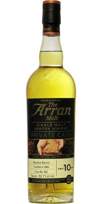 Arran 2005 Private Cask Bourbon Barrel #542 53.1% 700ml