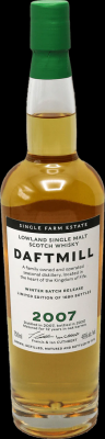 Daftmill 2007 Winter Batch Release usa 12yo 1st fill bourbon 46% 750ml