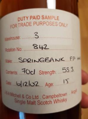 Springbank 2002 Fresh Port Hogshead Rotation 842 53.3% 700ml