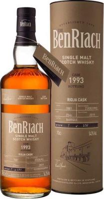 BenRiach 1993 Single Cask Bottling Batch 16 Rioja Hogshead Barrique #7881 54.3% 700ml