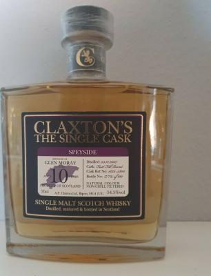 Glen Moray 2007 Cl The Single Cask 1st Fill Bourbon Barrel 1832-5800 54.5% 700ml