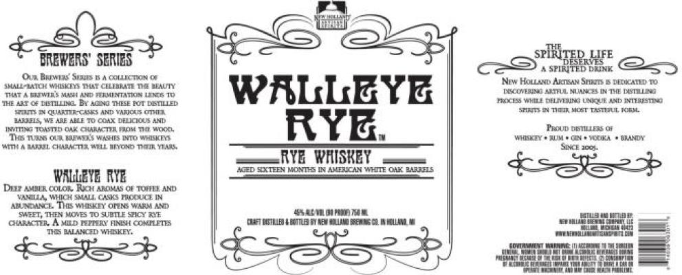 Walleye Rye 16-month-old Brewers Series Heavily Charred New American Oak Barrels 45% 375ml