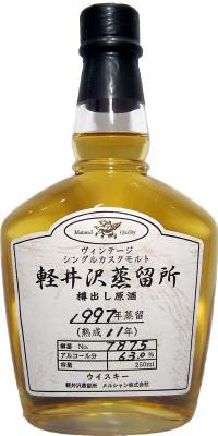 Karuizawa 1997 Single Cask Sample Bottle #7875 63% 250ml