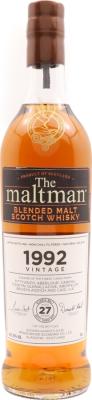 Blended Malt Scotch Whisky 1992 MBl The Maltman Refill Sherry Butt 42% 700ml
