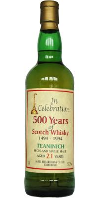 Teaninich 21yo JM In Celebration 500 Years of Scotch Whisky 1494 1994 57.2% 700ml