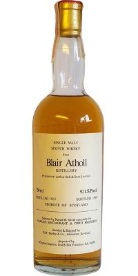 Blair Athol 1967 RWD Narsai's Restaurant & Corti Brothers 46% 750ml