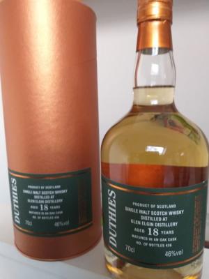 Glen Elgin 18yo CA Duthies Oak Cask 46% 700ml