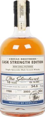 Glenlivet 1988 Chivas Brothers Cask Strength Edition Batch GL 16 005 54.6% 500ml