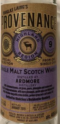 Ardmore 2009 DL Refill Barrel Rindchen's Weinkontor Hamburg 48% 700ml