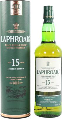 Laphroaig 15yo The 200th Anniversary of Laphroaig Limited Edition 43% 750ml