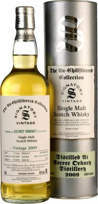 Secret Orkney 2009 SV The Un-Chillfiltered Collection Refill Hogshead 46% 700ml