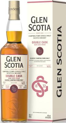 Glen Scotia Double Cask Rum Cask Finish Classic Campbeltown Malt FF Bourbon & FF Demerara Rum barrels 46% 700ml