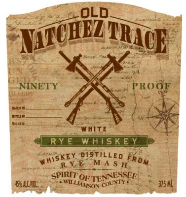 Old Natchez Trace White Rye Whisky Used White Oak Barrels 45% 375ml