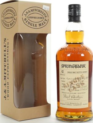 Springbank 1996 Single Cask Amontillado Sherry Butt 96/255 Preiss Imports San Diego 55.3% 750ml