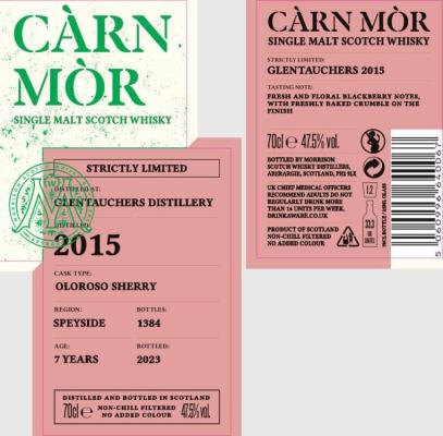 Glentauchers 2015 MSWD Carn Mor Strictly Limited Oloroso Sherry 47.5% 700ml