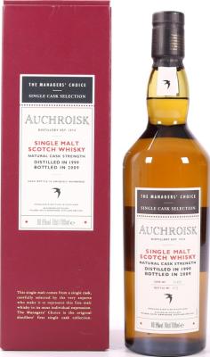 Auchroisk 1999 The Managers Choice Bodega Sherry European Oak #11323 60.6% 700ml
