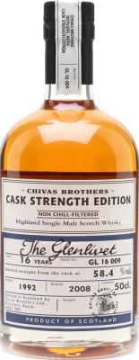 Glenlivet 1992 Chivas Brothers Cask Strength Edition Batch GL 16 009 58.4% 500ml