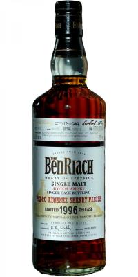 BenRiach 1996 Single Cask Bottling Pedro Ximenez Sherry Hogshead #5612 Liquordirect 53.9% 750ml