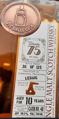 Ledaig 2010 TSCL Oloroso hogshead finish 4B Cava Anthidis 58.9% 700ml