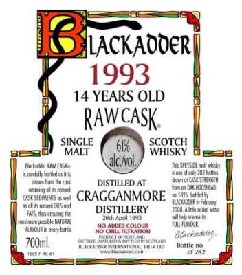 Cragganmore 1993 BA Raw Cask Oak Hogshead 1895 61% 700ml