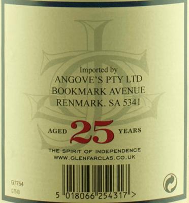 Glenfarclas 25yo New Label Angove's PTY LTD 43% 700ml