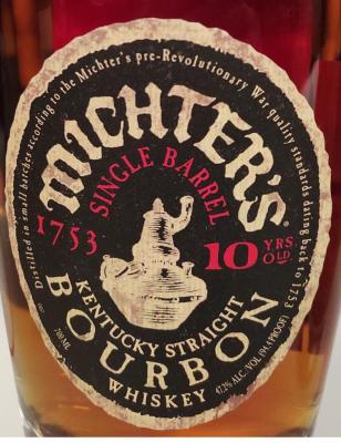 Michter's 10yo Single Barrel Bourbon Charred White Oak Barrel L19H1436 47.2% 700ml