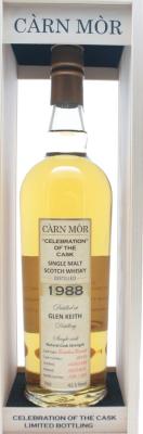 Glen Keith 1988 MMcK Carn Mor Celebration of the Cask Bourbon Barrel #26695 42.5% 700ml