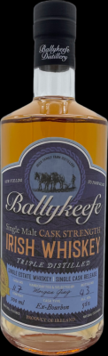 Ballykeefe Distillery Triple Distilled Single Malt Cask Strength Ex-Bourbon 56% 700ml