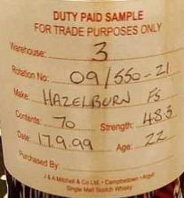 Hazelburn 1999 Fresh Sherry 48.3% 700ml