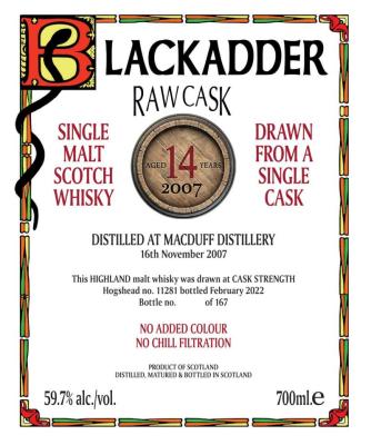 Macduff 2007 BA Raw Cask 59.7% 700ml