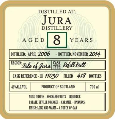 Isle of Jura 2006 DoD Refill Butt LD 11030 46% 700ml