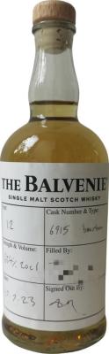 Balvenie 12yo Duty Paid Sample Bourbon Barrel 63.4% 200ml