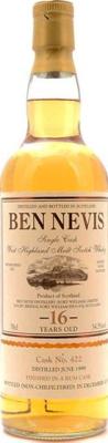 Ben Nevis 1999 Rum Cask #422 54.5% 700ml