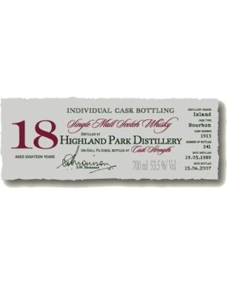 Highland Park 1989 DR Individual Cask Bottling Bourbon cask 1913 53.5% 700ml