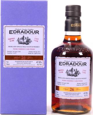 Edradour 1985 Farewell to 1985 Last Cask 11/472 47.8% 700ml