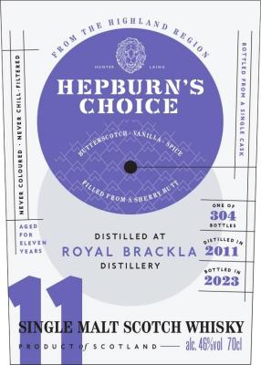 Royal Brackla 2011 LsD Hepburn's Choice Sherry Butt 46% 700ml