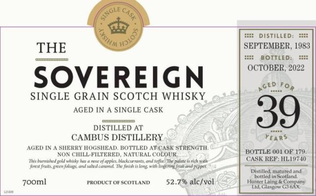 Cambus 1983 HL The Sovereign Sherryl Hogshead The Whisky Barrel 52.7% 700ml