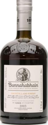 Bunnahabhain 2003 Amontillado Finish Distillery Exclusive 57.4% 700ml